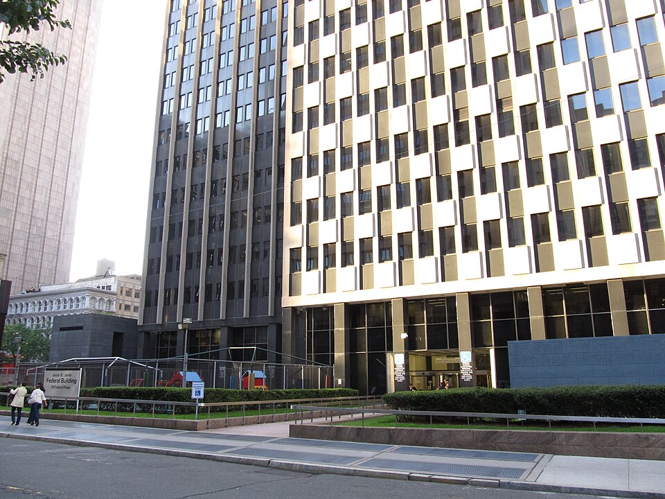 Exterior of the Jacob K. Javits Federal Office Building at 26 Federal Plaza in Manhattan.
